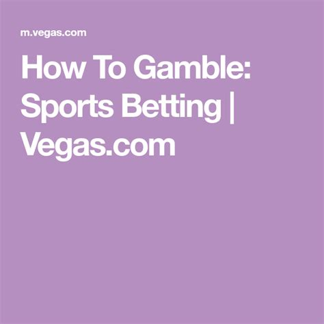 Sports Betting For Beginners